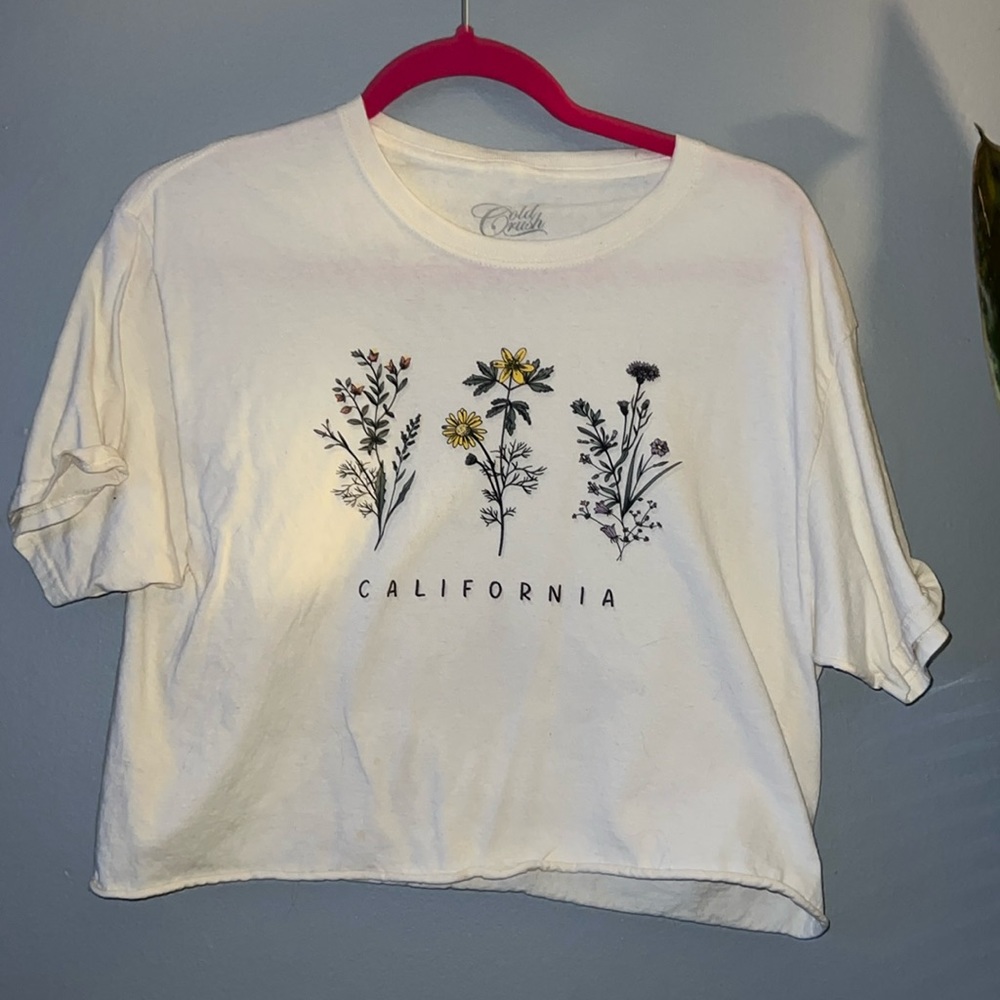 “California” Flower Crop Top